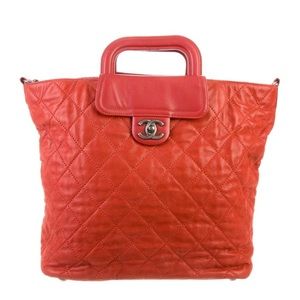 💯 Chanel In The Mix Red Shopping Tote